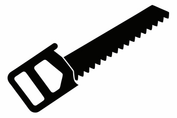 hacksaw silhouette line art vector illustration