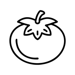 Isolated tomato vector illustration, fresh organic vegetable outline icon for graphic design element