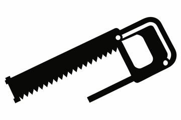 hacksaw silhouette line art vector illustration
