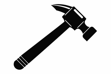 hammer silhouette line art vector illustration