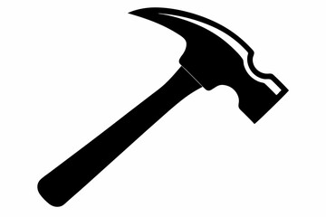 hammer silhouette line art vector illustration