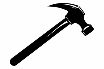 hammer silhouette line art vector illustration