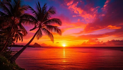 南国の夕焼け