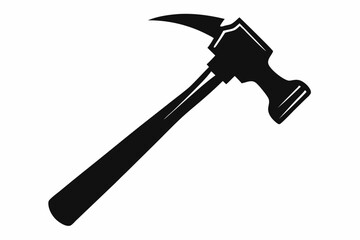 hammer silhouette line art vector illustration