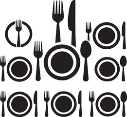 Minimalist Dining Icons Collection