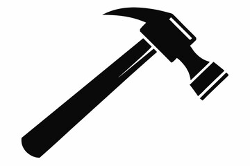 hammer silhouette line art vector illustration