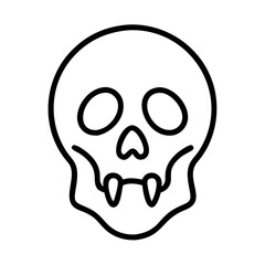Skull outline drawing vector illustration halloween death skeleton spooky anatomy graphic design art