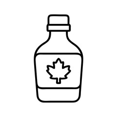Maple syrup bottle outline vector illustration, canadian syrup product icon, sweet breakfast syrup