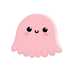 Fototapeta premium cute pink ghost vector