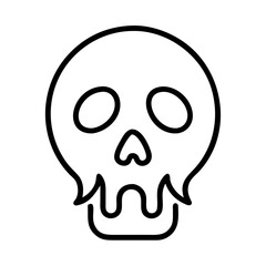 Vector skull illustration for halloween designs and spooky themes, simple skull outline drawing design