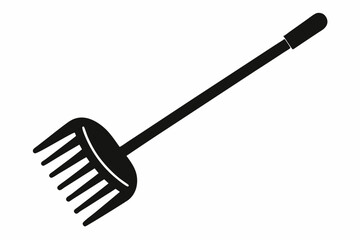 Naklejka premium hand rake silhouette line art vector illustration