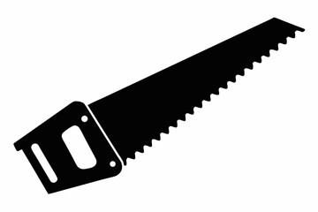hand saw silhouette line art vector illustration
