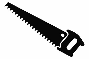 hand saw silhouette line art vector illustration