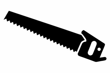 hand saw silhouette line art vector illustration