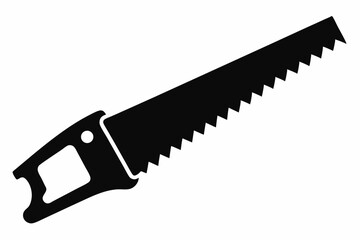 hand saw silhouette line art vector illustration
