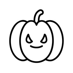 Halloween pumpkin outline vector illustration spooky face jack o lantern line art design icon image