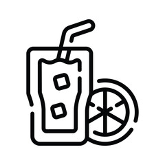 A customizable outline icon of orange juice glass