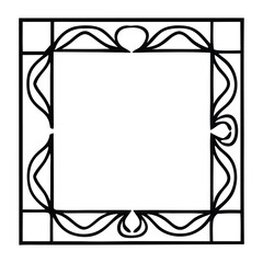 Square Decorative Border Silhouette | Elegant Vector Frame Design 