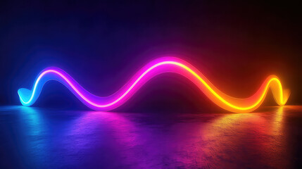 Neon Wave Abstract Background with Vibrant Colors