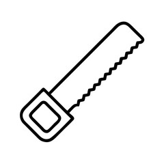 Illustration of hand saw carpentry tool for cutting wood woodworking and construction projects