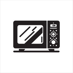 Microwave Oven Silhouette Vector