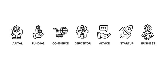 Angel investor banner web icon vector illustration concept of business angel, informal investor, investment founder with icon of capital, funding, commerce, depositor, advice, startup and business