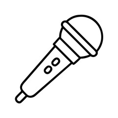 Microphone vector icon illustration for podcasting singing recording karaoke and broadcasting audio