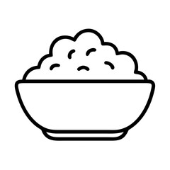 Bowl of rice illustration, asian cuisine, cooked rice, rice bowl, food icon vector design