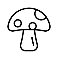 Mushroom outline drawing vector illustration, edible mushroom, fungi, toadstool, nature icon