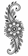 black and white floral ornament