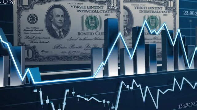 Interest Rates and Bonds Concept with Financial Charts and Economic Indicators for Investment Education