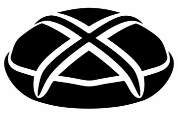 hot cross bun silhouette line art vector illustration