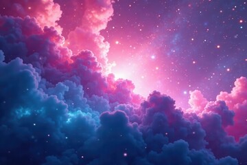 Fototapeta premium Pastel pink and electric blue nebula, swirling gases , infinite, texture, mystical