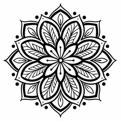 black and white floral ornament