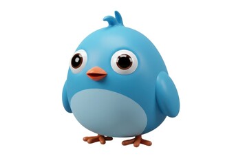 Cute blue bird illustration isolated on white background