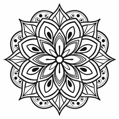 black and white floral ornament