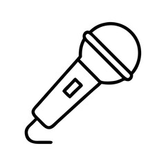 Microphone vector icon illustration for podcasting singing karaoke and voice recording studio use