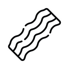 A customizable outline style icon of bacon strip