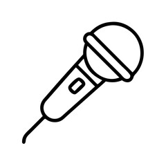 Microphone vector icon illustration for karaoke singing podcast broadcasting and recording studio audio equipment