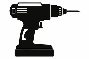 impact driver silhouette line art vector illustration