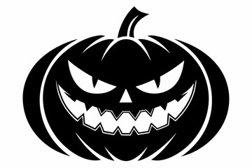 jack o lantern silhouette line art vector illustration