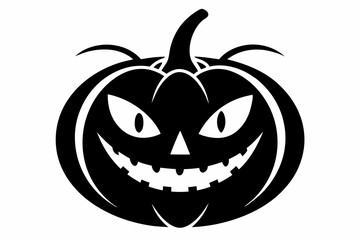 jack o lantern silhouette line art vector illustration