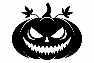 jack o lantern silhouette line art vector illustration