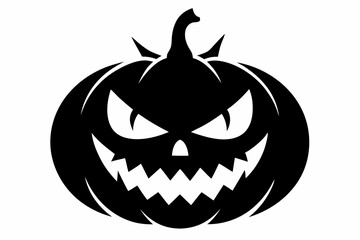 jack o lantern silhouette line art vector illustration