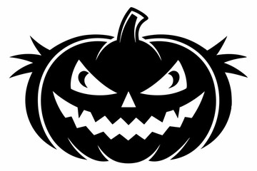 jack o lantern silhouette line art vector illustration