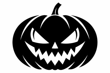 jack o lantern silhouette line art vector illustration
