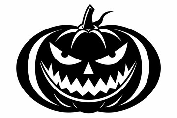 jack o lantern silhouette line art vector illustration