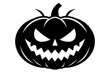 jack o lantern silhouette line art vector illustration