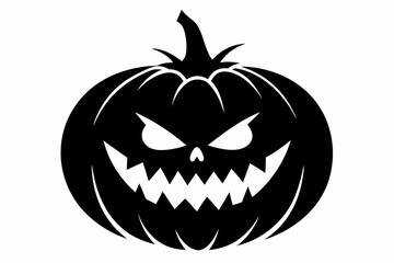 jack o lantern silhouette line art vector illustration