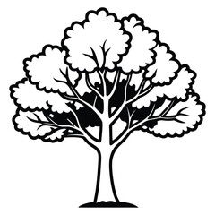 silhouette tree. isolated tree silhouette